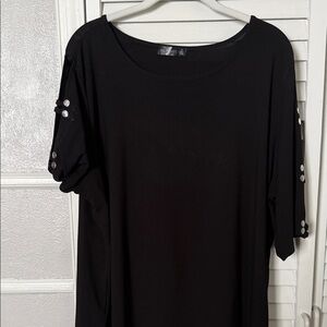 Elegant Black Blouse with Button Details